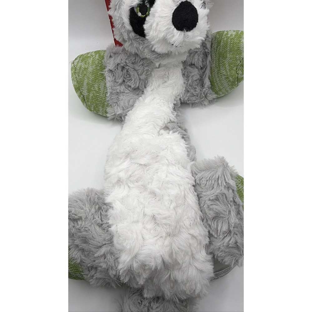 KONG Flopzie Low‎ Stuff Raccoon Dog Toy Squeaky Weighted Medium LWF24 - Picture 8 of 16